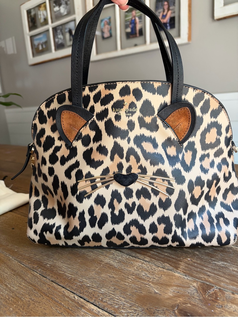 🐈‍⬛Kate Spade New York Run Wild Lottie Leopard Print Leather Satchel Bag